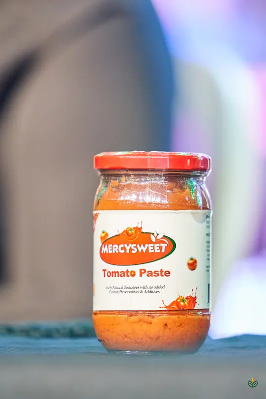 A jar of tomato paste from a pitching founder