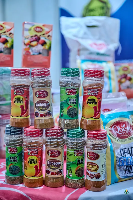 Seasonings and spices on an exhibitor's table