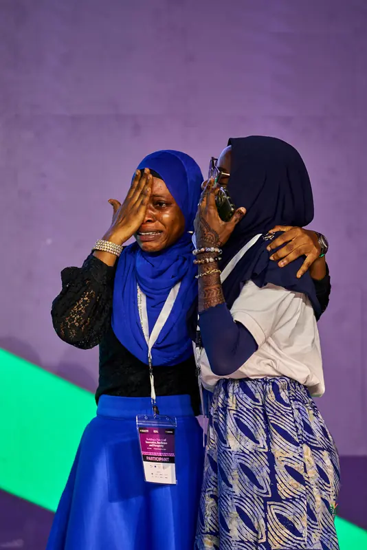 Tears and a hug as the results land